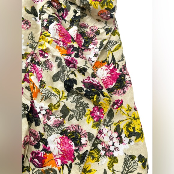 Ashley Stewart Womens Ruffled Hem Wrap Skirt Size 22 Colorful Floral Linen Blend - Picture 6 of 13